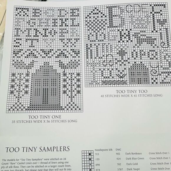 The Drawn Thread Counted Cross Stitch Kit TOO TINY SAMPLERS linen DMC floss - Picture 7 of 12